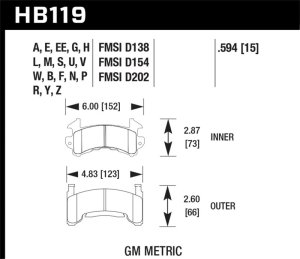 Chevrolet S10 Brake Pads - Front - Hawk Performance - HT-10 - `82-`02 Chevrolet S10 Brake Pads - Front - Hawk Performance - HT-10 - `82-`02